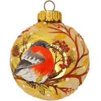 Шар 80мм "Снегирь зимний" в подарочной упаковке КУ-80-244037
