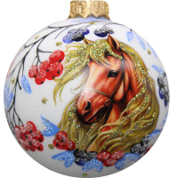 Шар 100мм "Конь златогривый" в подарочной упаковке КУ-100-254013