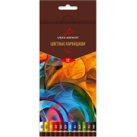 Карандаши 12 цветов "Fine" круглые дерево, картон VFCP-12 Карандаши 12 цветов "Fine" круглые дерево, картон VFCP-12