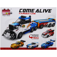 Конструктор-трансформер "Машина-длинномер" 144 детали 25х29см пластик, с наклейками PT2391