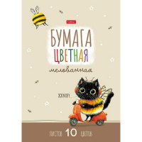 Набор цветной бумаги А4 10цв 10л "ЖЖ Мяу" мелованная 094878