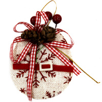 Ёлочное украшение "Колокольчик-Мешок" 13см ткань Y3812-16