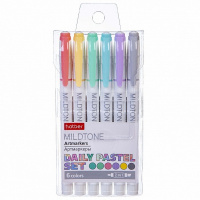 Набор маркеров двусторонних "Mildtone Pastel" 6 цв, толщина линии 1-4мм в блистере 067684