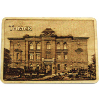 Магнит ТГАСУ, корпус №2, пл. Соляная 2/1, 70*100мм, дерево, Виды Томска №25