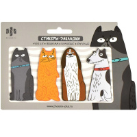 Клейкая закладка бумажная 30х65мм 60л "Арт-братва" цвет ассорти, фигурная 66590