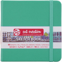 Скетчбук 12х12см 80л 140г/м2 "Art Creation" на резинке, твердая обложка, зеленый лес 9314334M