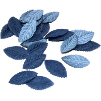 Листья декоративные 3,5см синие 25шт/уп. Y9519-19