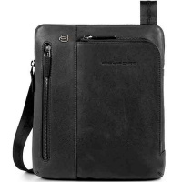 Сумка "Black Square" 23,5x27x4см, 1 отделение, черная, натуральная кожа CA1816B3/N