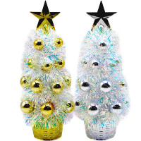 Ель 25см с шарами, радужная, 2 цвета золото/серебро Y9980-24