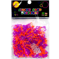 Резиночки для плетения "Бабочки" 200шт с крючком и зажимами неоновые 6 цветов Y2765-15/Y2010-14