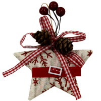 Ёлочное украшение "Звезда-Сапог" 13см ткань Y3811-16