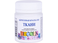 Краска акриловая по ткани 50мл белая Декола 4128104