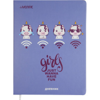 Дневник для 1-11 классов "Wi-Fi Unicorn" твердая обложка, искусственная кожа 2021130