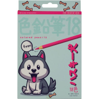 Карандаши 18 цветов "Kawaii animals" круглые, пластиковые, картон, 4 вида 30-0128