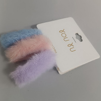 Резинка для волос 4см 3 шт. (голубая, розовая, сиреневая) пушистые 11896-24