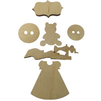 Заготовка д/декор. мини-фигурки "Мишки" 2-6см фанера ВД-219