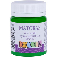 Краска акриловая 50мл зеленая светлая матовая Декола 14328717
