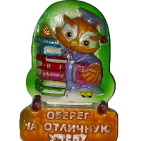 Магнит керам. Сова "Оберег на отличную учебу" 4 вида 6758/Y301-13