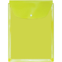 Папка-конверт на кнопке А4 пвх, вертикальная, с расширением 2,5см, салатовая 2920-123