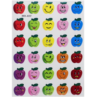 Наклейка школьная "Оценки. Яблоки" 30шт. 8 листов (30шт-2,2см) BSD-A207