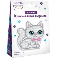 Набор мозаики "Магнит. Котенок с бантом" 9,5х9см (основа, стилус, воск.подушка, стразы, лоток) Набор мозаики "Магнит. Котенок с бантом" 9,5х9см (основа, стилус, воск.подушка, стразы, лоток)