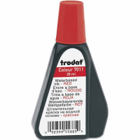 Краска штемпельная красная 28мл, на водной основе 7011