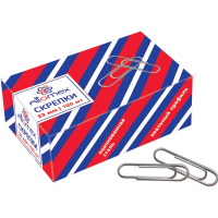 Скрепки 22мм 100шт металлические овальные, оцинкованные, в картонной коробке 4135800