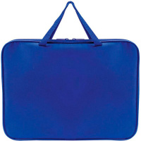 Папка с ручками А2 на молнии синяя ткань ПДМ-5/31268