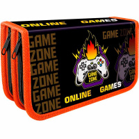 Пенал "Game zone" 19х10,5х5см, прямоугольный, двухстворчатый, печать на ткани ПО-49
