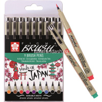 Набор капиллярных ручек-кистей 9шт. "Pigma Brush"  POXSDKBR9