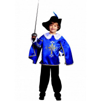 Карн.костюм Мушкетер р.34-36 рост 140см синий (плащ, брюки, шляпа) 7003-1-140-68