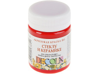 Краска акриловая по стеклу и керамике 50мл красная 4028331