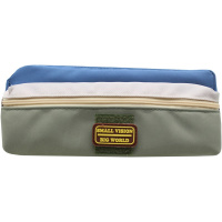 Пенал 22х10х6см прямоугольный, 2 отделения, текстиль, синий DB23381