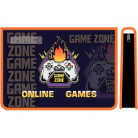 Папка д/труда А4 "Game zone" 325х230х100мм на молнии сверху, 2 отделения с вкладышем, пластик ПТР-22