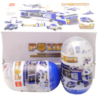 Конструктор "Автомобили Полиция" в яйце 17см 6 видов, пластик Y7595-18