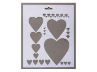Трафарет пластиковый 25,5х20,5см, сердца DK28021
