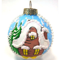 Шар 65мм "Избушка в лесу" в подарочной упаковке КУ-65-745