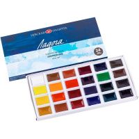 Краски акварельные 24 цвета "Ладога" 2,5мл кюветы картонная упаковка 20411912