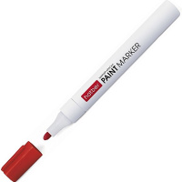 Маркер-краска красный, металл.корпус, пулевидный наконечник, толщина линии 1-4мм 046372