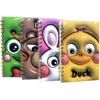 Бизнес-блокнот А5 80л "Утенок" линия, на спирали, картонная обложка, 4 дизайна XJ3601