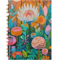 Бизнес-блокнот А5 80л "Яркая природа" линия, на спирали, картонная обложка, 4 дизайна XJ3593
