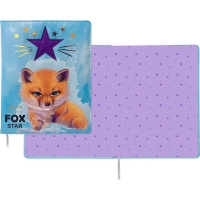 Дневник для 1-11 классов "Cute Fox" твердая обложка, искусственная кожа с поролоном, аппликация