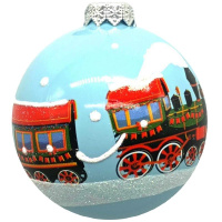 Шар 80мм "Поезд новогодний" в подарочной упаковке КУ-80-234050