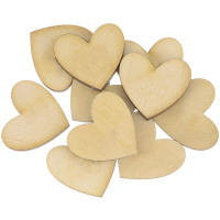 Заготовка для декорирования "Сердечки" 2,7х2,3см дерево 10шт