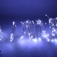 Эл/гирлянда 200 белых диодов длина 2м, метализированный провод 2021-177