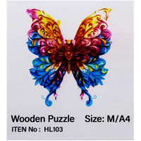 Пазл 14х12,5см дерево M "Разноцветная бабочка" HL103/11338-24