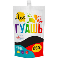 Гуашь 250мл "Учись" черная, дой-пак с штуцером №806 LGD-250