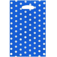 Пакет подарочный "Горошек" 17,5х25см фольга синий Y9003-19