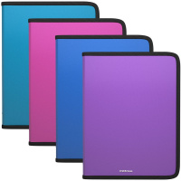 Папка на молнии А4+ "Glance Vivid" пластик, 4 цвета 43396/50351