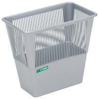 Корзина д/бумаг 12л прямоугольная сетчатая, пластик, серая КР32